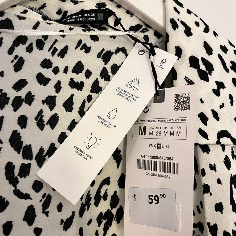 Satiny animal print dress